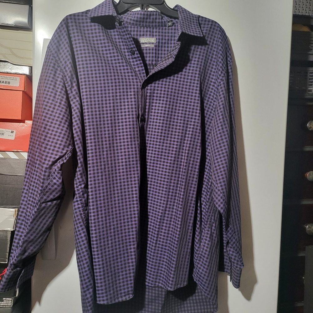 Kenneth Cole Reaction Mens Size XL Button Long Sleeve Top 17.5 32/33